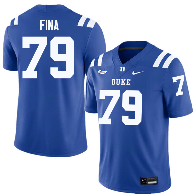 Duke Blue Devils #79 Roman Fina College Football Jersey Stitched-Blue